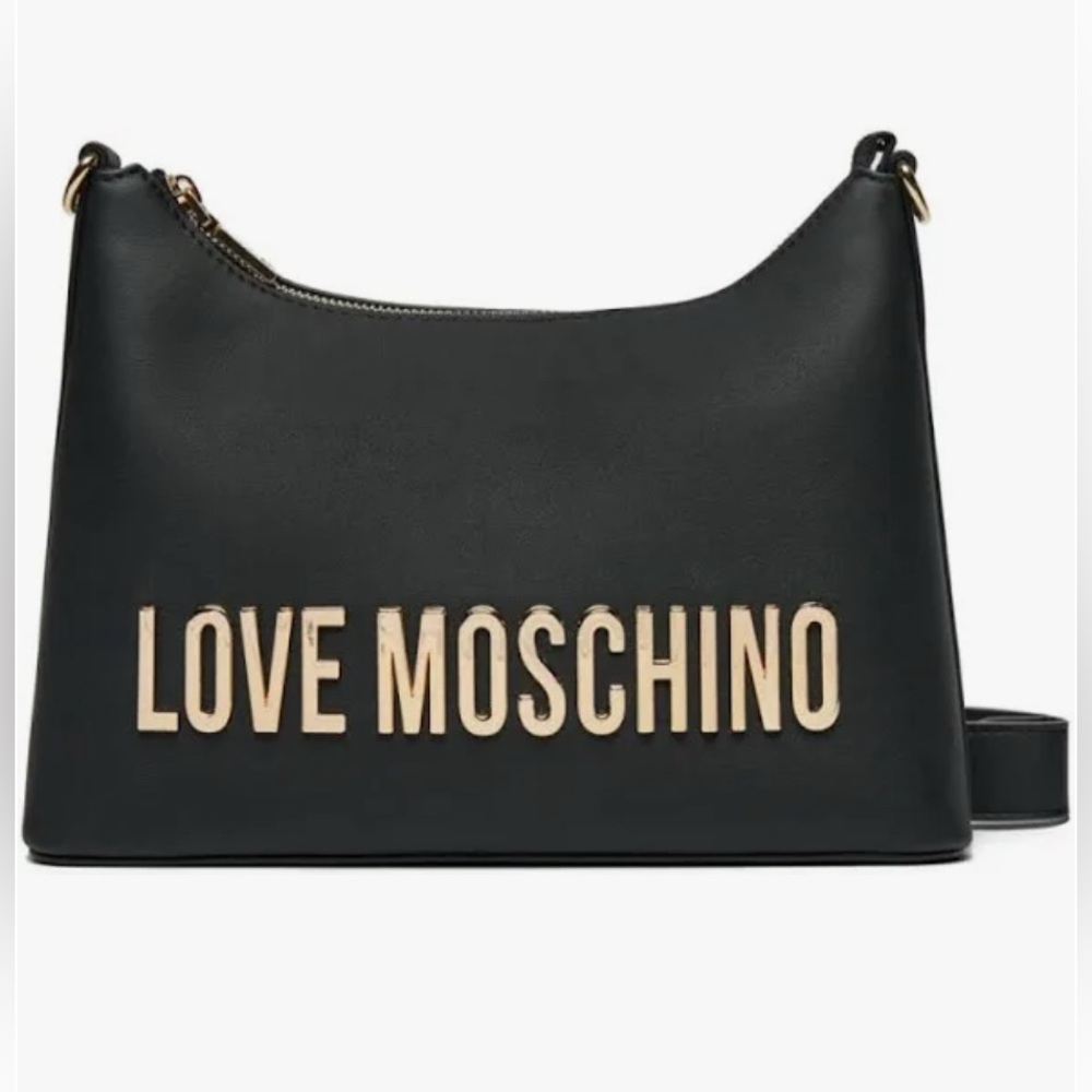 NEW Love Moschino Black Shoulder Bag with Gold Accents Going Out Date night